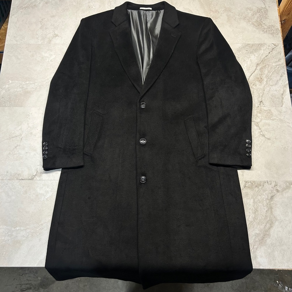Men's Classic Black Trench Coat - Formal Overcoat